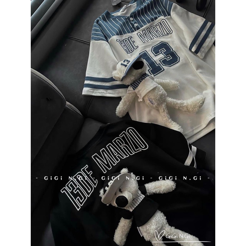 Áo Phông De Marzo Bóng Chày Kèm Gấu Siu Cấp