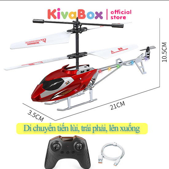 Máy bay điều khiển từ xa RC 2.5 Kivabox, kiểu dáng trực thăng chịu mọi va đập dễ sử dụng