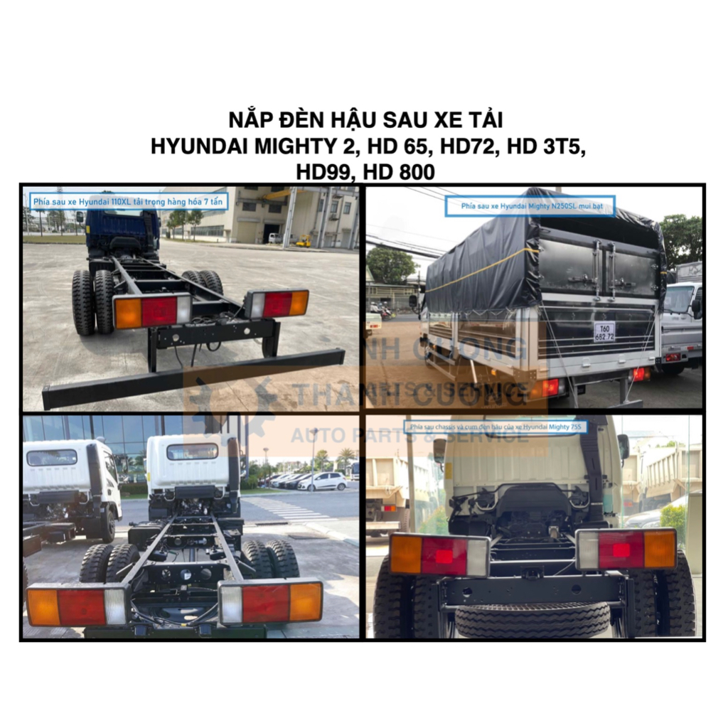 Đèn hậu xe tải Hyundai Mighty 2, HD 3T5, Hd 5- 24T, HD65, HD 72, HD99, HD 800, Mighty EX6, Mighty EX8, Mighty N250