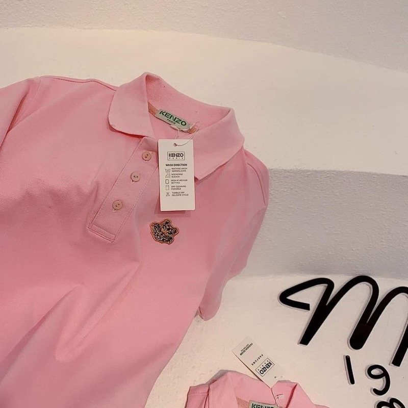 Áo POLO nữ cá sấu trắng- hồng Đủ size S M L XL