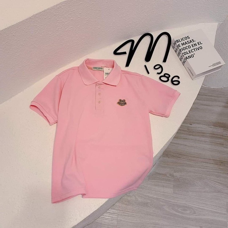 Áo POLO nữ cá sấu trắng- hồng Đủ size S M L XL