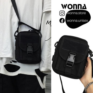 (CÓ ẢNH THẬT) Túi đeo mini ulzzang unisex màu đen đơn giản nhỏ gọn có khóa gài nam nữ đơn giản simple minimalist