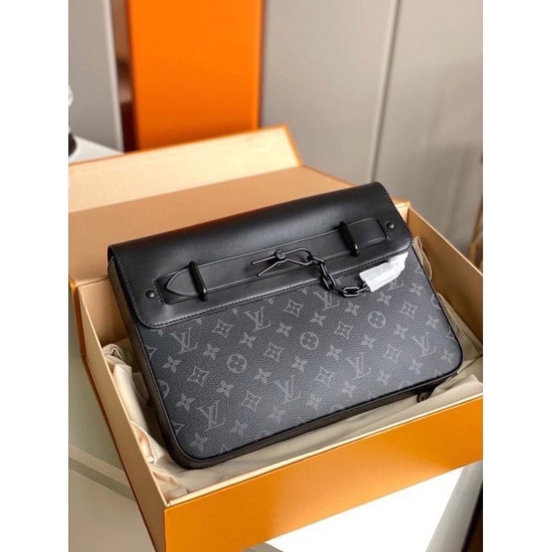 Túi cầm tay clutch nam nữ unisex steamer size 28 L.V da thật fullbox nam châm super Smano bags hoả tốc
