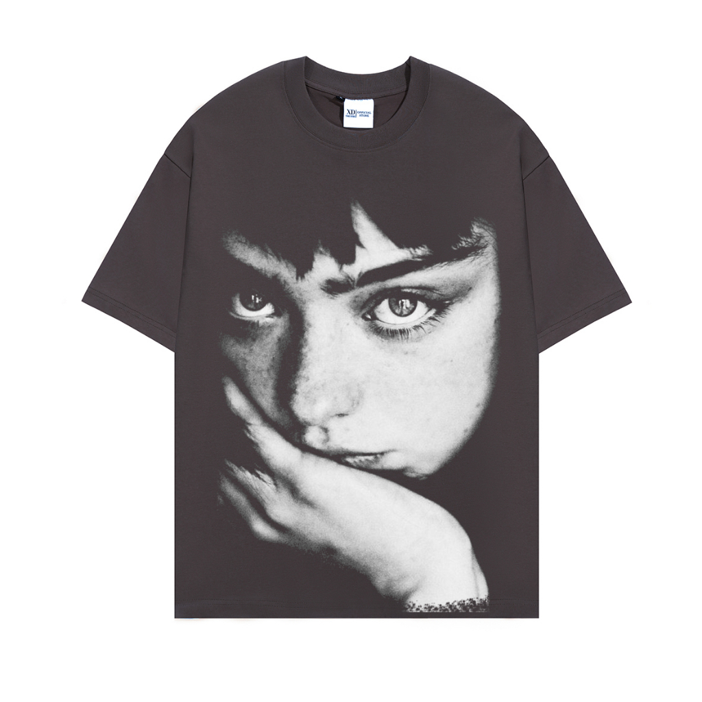 Áo thun The Xide áo phông unisex hình in lụa mặt cô gái form rộng chất cotton 2 chiều định lượng 250gr co giãn