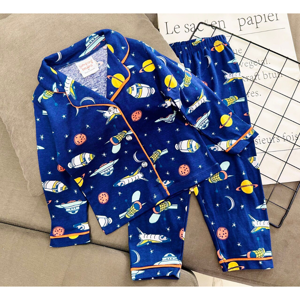 7 đến 20kg-Đồ bộ Pijama dài tay cho bé Trai chất cotton xuất mền mịn, thoáng mát, Đồ ngủ Bizama in hoạt hình siêu xinh