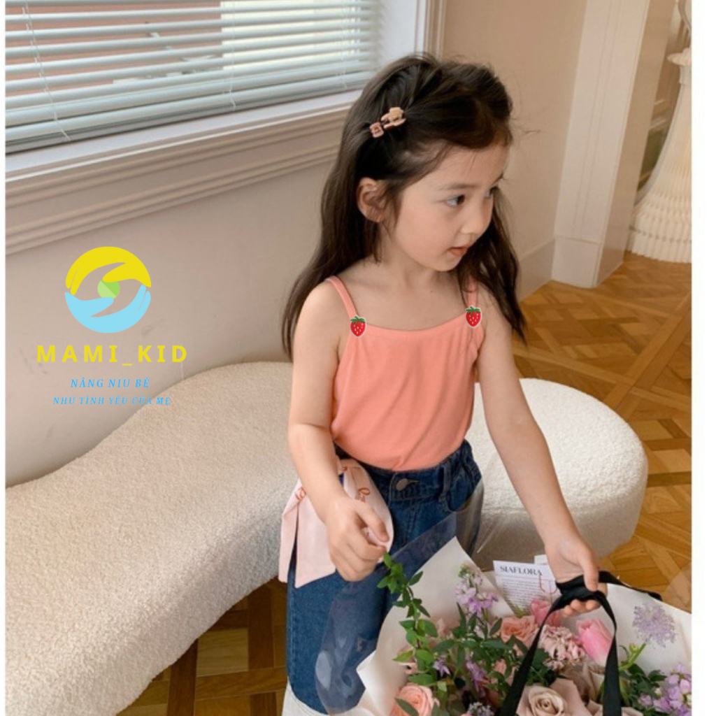Áo Thun Hai Dây Bé gái Thun Tăm Mềm, Áo 2 Dây Sát Nách mùa hè cho bé,