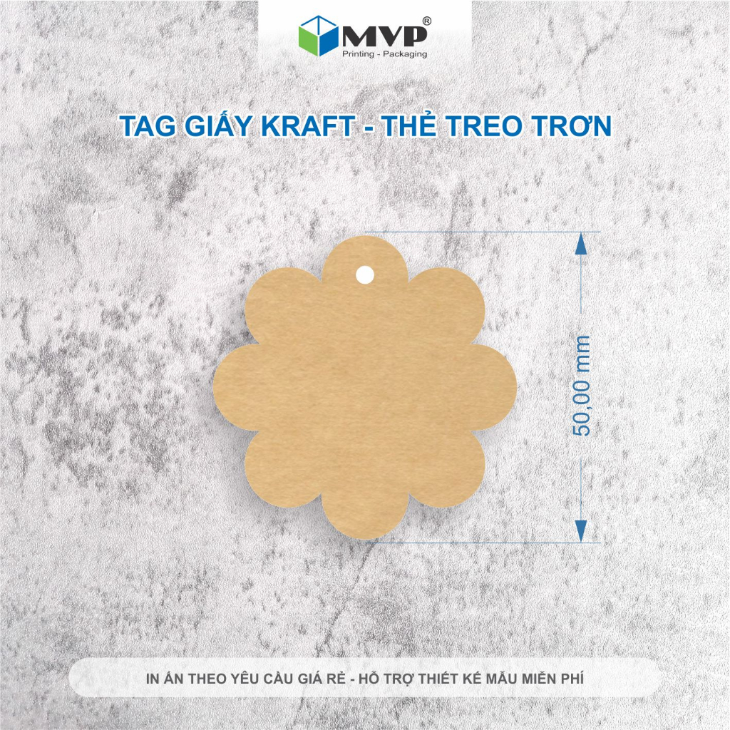 Thẻ treo Tag Giấy Kraft nhiều kích thước - Thẻ treo trơn không in