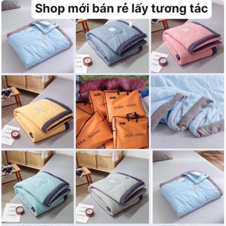 Chăn Hè-Thu Trần Bông Cotton Đũi Người Lớn, Chăn Za.ra Home  Dùng Văn Phòng Máy Bay-KT 2mx2m2