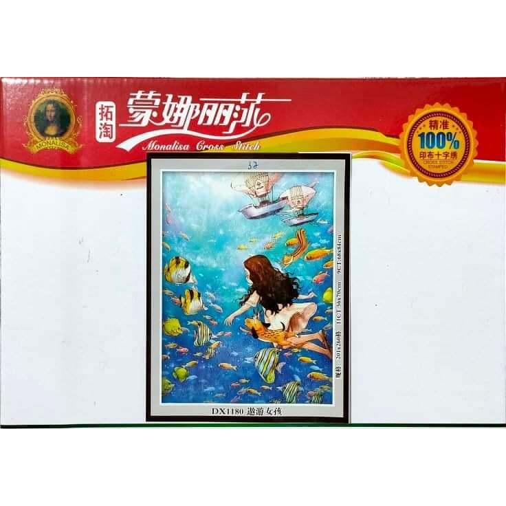 Tranh thêu chữ thập Cô gái bên chum nước 53387 lv3186 DX1068 DX1070 DX1071 DX1044