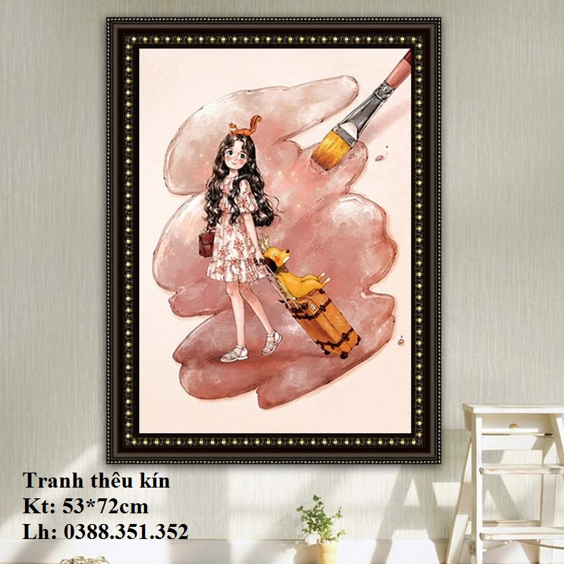 Tranh thêu chữ thập Cô gái bên chum nước 53387 lv3186 DX1068 DX1070 DX1071 DX1044