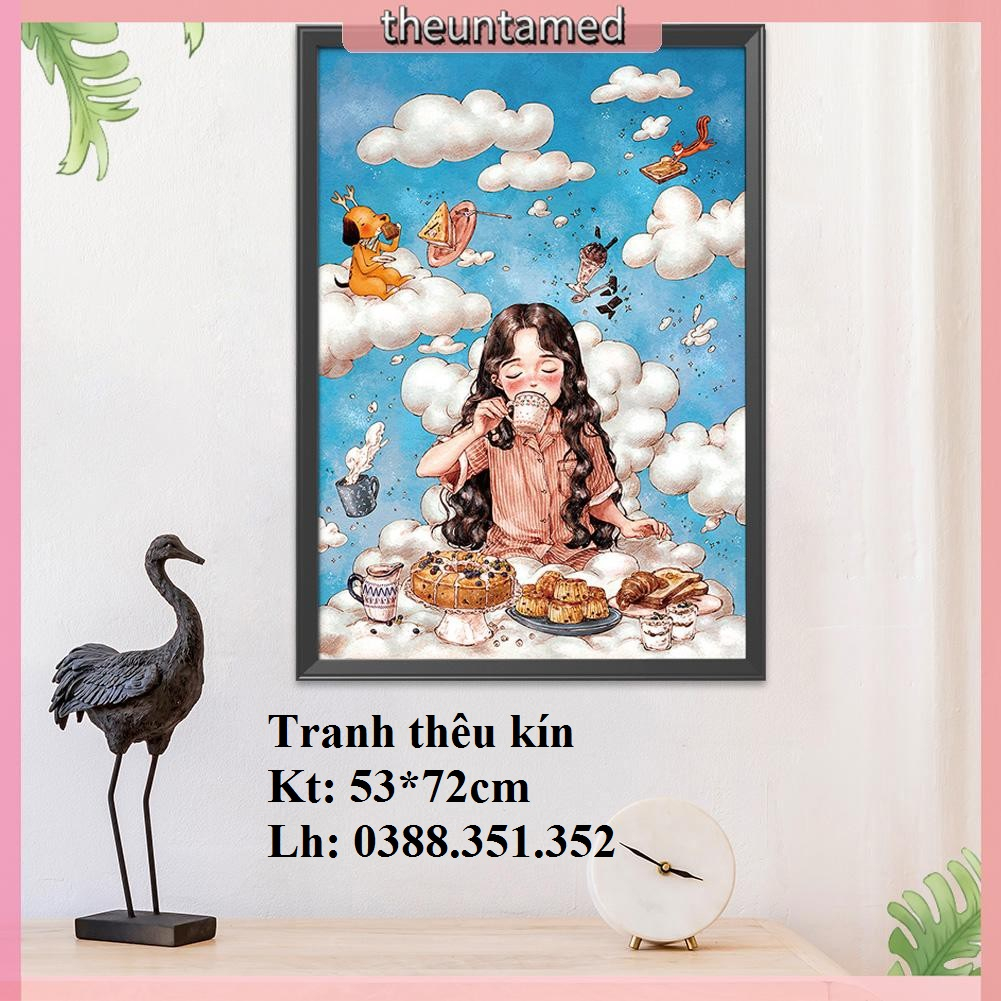 Tranh thêu chữ thập Cô gái bên chum nước 53387 lv3186 DX1068 DX1070 DX1071 DX1044