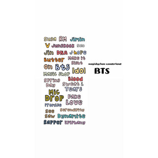 Hình dán chữ BTS- mayisbychan wonderland stickers