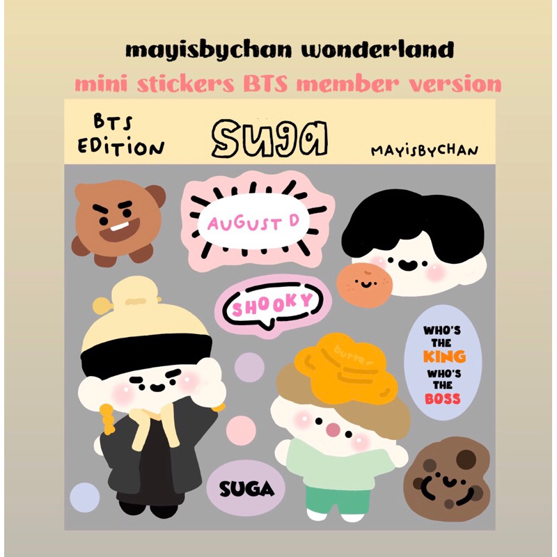 hình dán SUGA BTS- mayisbychan stickers