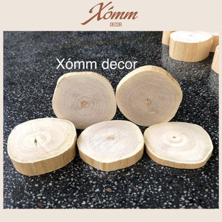 Khoanh gỗ, lát gỗ tròn trang trí , decor, phụ kiện chụp hình . nhiều kích thước