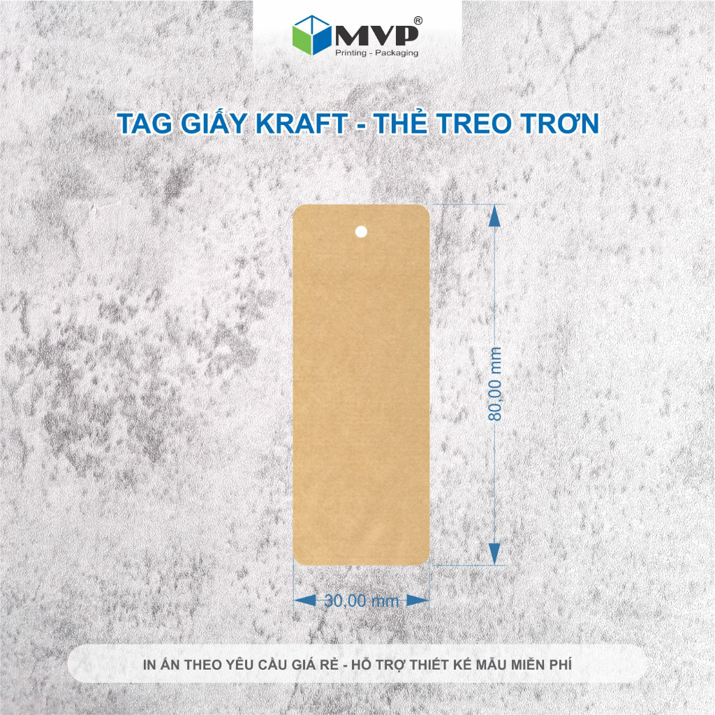 Thẻ treo Tag Giấy Kraft nhiều kích thước - Thẻ treo trơn không in