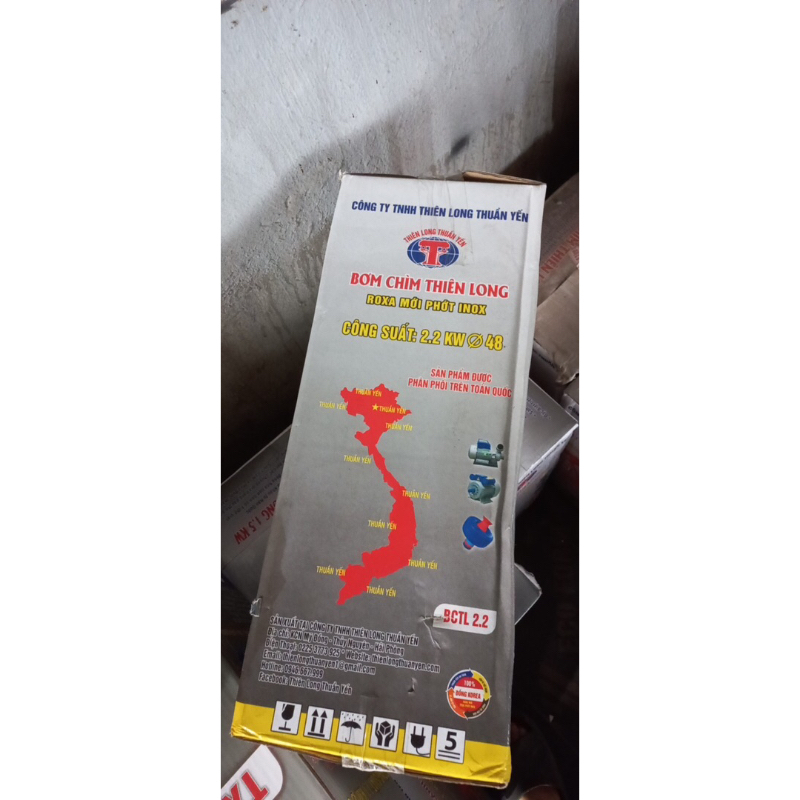 BƠM CHÌM THIÊN LONG 220V 2,2kw-3hp Họng đẩy 48mm