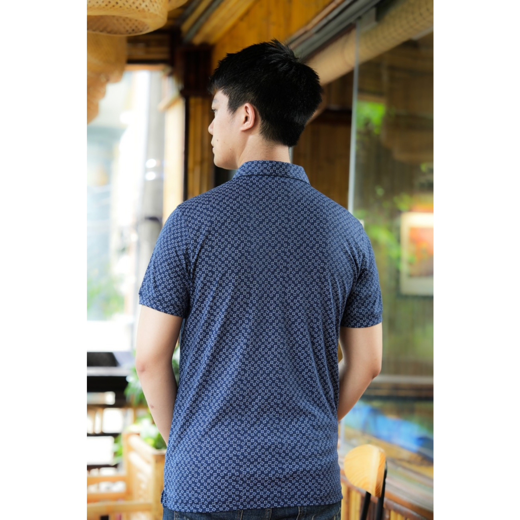 Áo polo FALUMAR cho nam, áo phông cổ bẻ cotton hoạ tiết cho thanh niên và trung niên