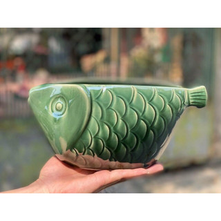 bình cá cắm hoa - gốm sứ bát tràng cao cấp