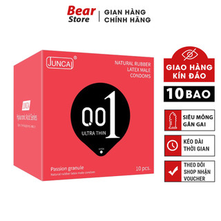 Bao cao su gai JUNCAI 001 Passio Granule siêu mỏng, nhiều gel kéo dài thời gian quan hệ
