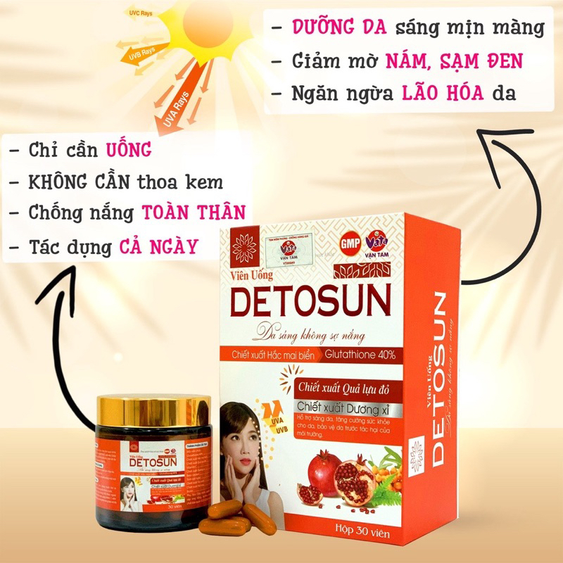 Viên uống chống nắng DETOSUN