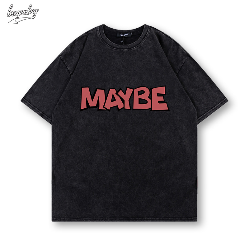 Áo thun nam đen BEEYANBUY cổ tròn áo phông chất tay lỡ T-shirt unisex ulzzang 100% cotton-Y0264