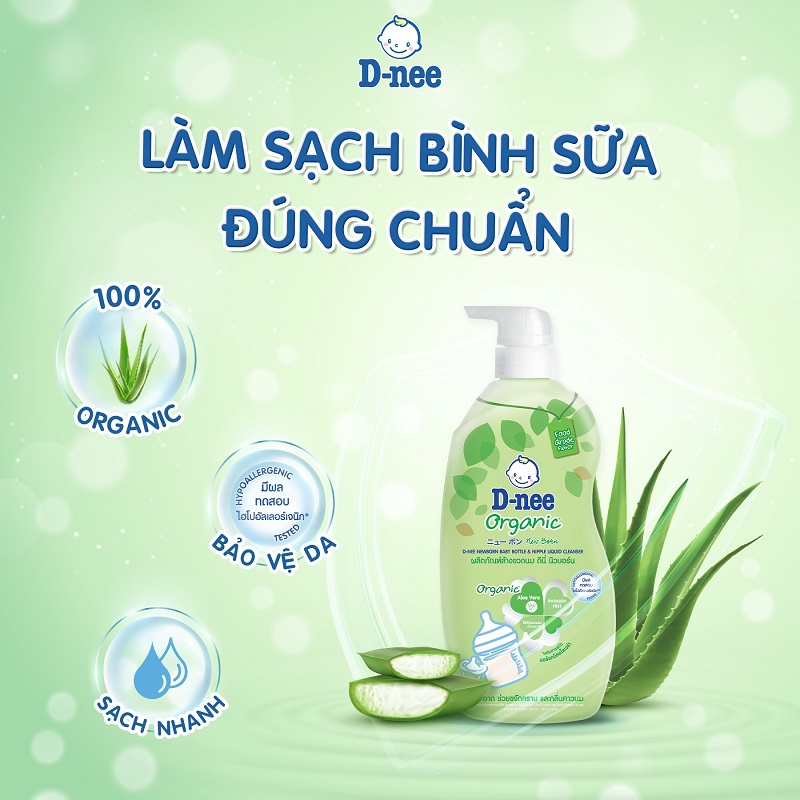 Nước rửa bình sữa D-nee Organic Thái Lan