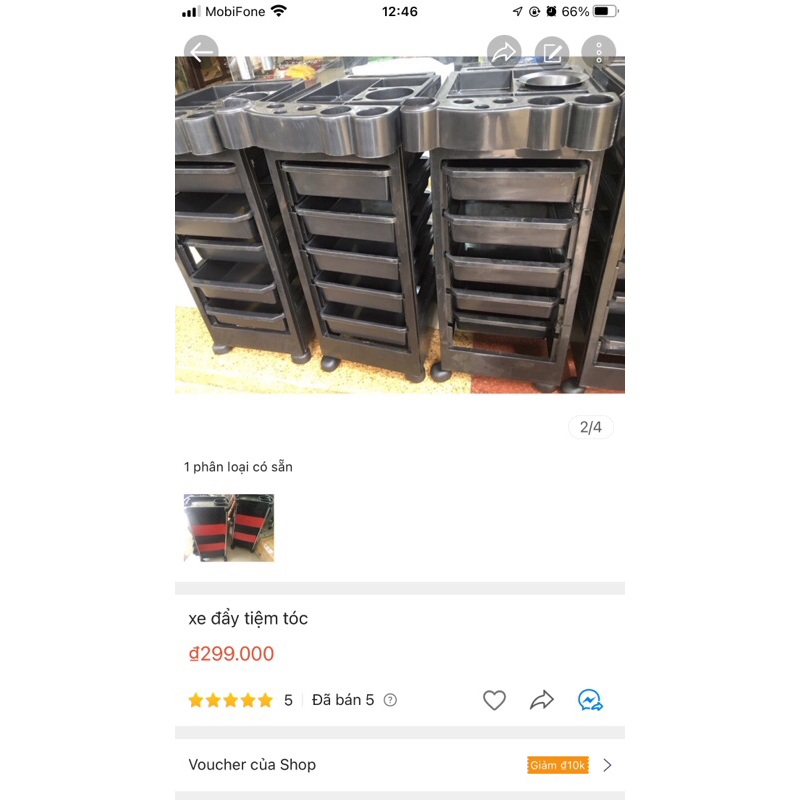 Xe đẩy tiệm tóc