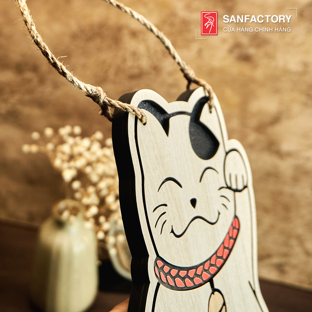 Bảng QR Code để bàn, treo tường Mèo Thần Tài quét mã thanh toán SAN-QR03