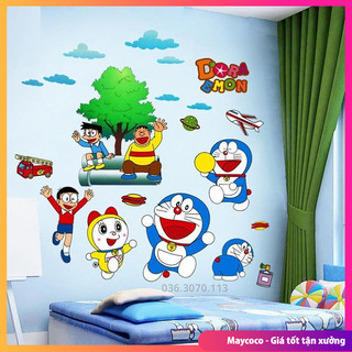 Buôn sỉ Tranh, Hình dán sticker doraemon cho bé, decal dán tường doremon và những người bạn AY860