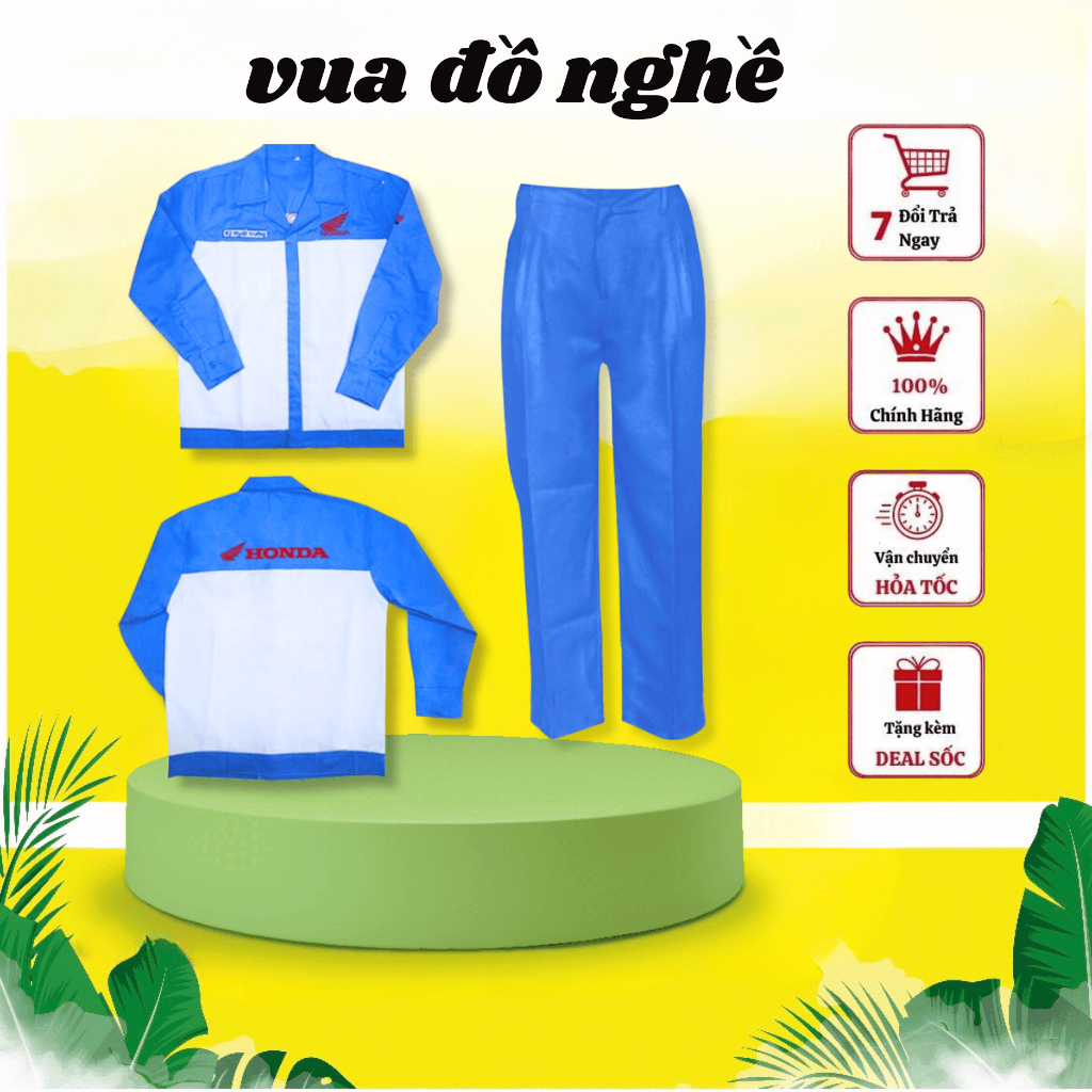 Đồng Phục Sửa Xe Máy Honda KTT Hàng May Theo Hãng