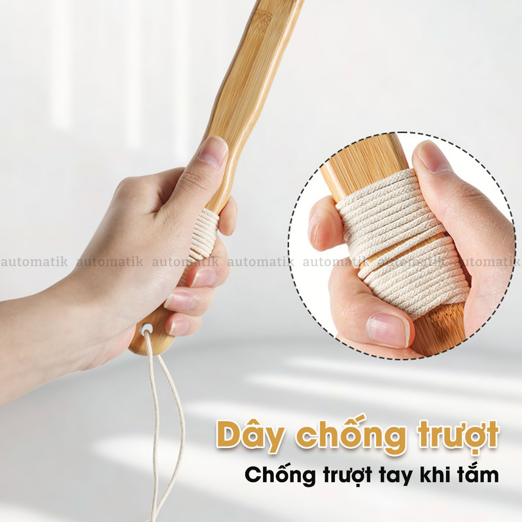 Cây Chà Lưng Cọ Lưng Bàn Chải Tắm Kì Lưng Tẩy Tế Bào Chết Kỳ Lưng Kì Ghét Body Lông Mềm Mịn Tạo Bọt Tốt - Automatik