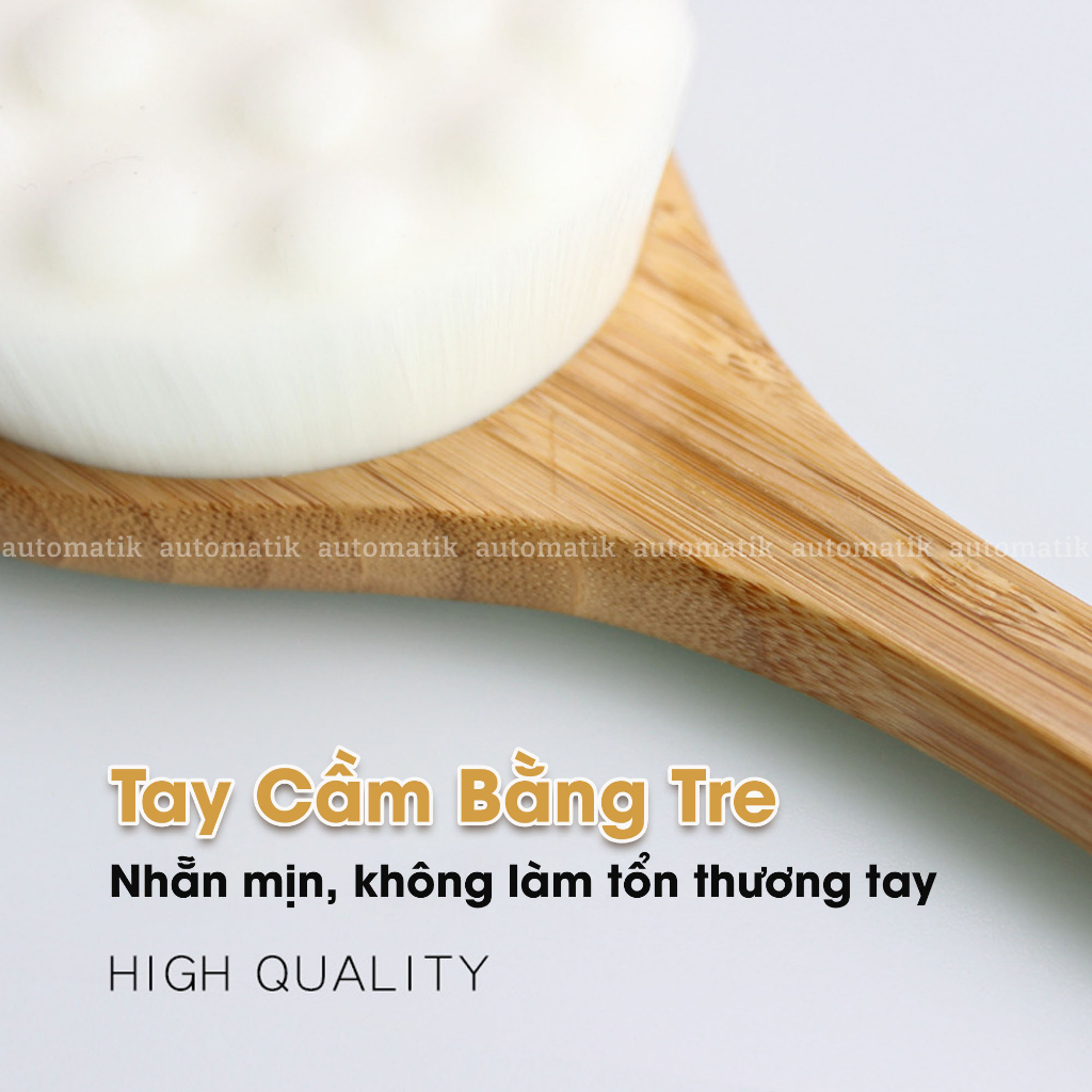 Cây Chà Lưng Cọ Lưng Bàn Chải Tắm Kì Lưng Tẩy Tế Bào Chết Kỳ Lưng Kì Ghét Body Lông Mềm Mịn Tạo Bọt Tốt - Automatik