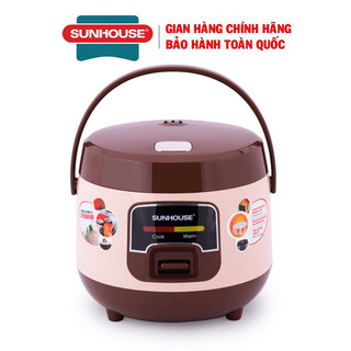 Nồi cơm điện sunhouse shd8208, công suất 400w, dung tích 1 lít, bảo hành 12 tháng
