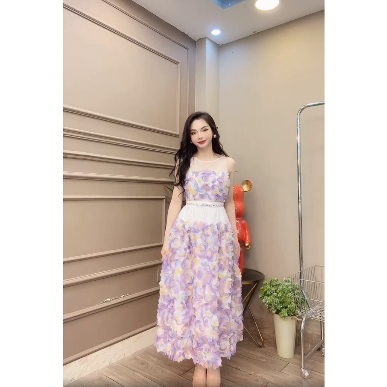 Váy hoa omber cv xòe-10312