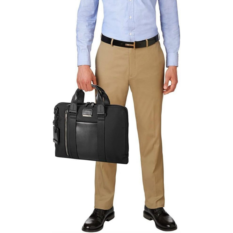 Cặp Tumi da thật phối vải