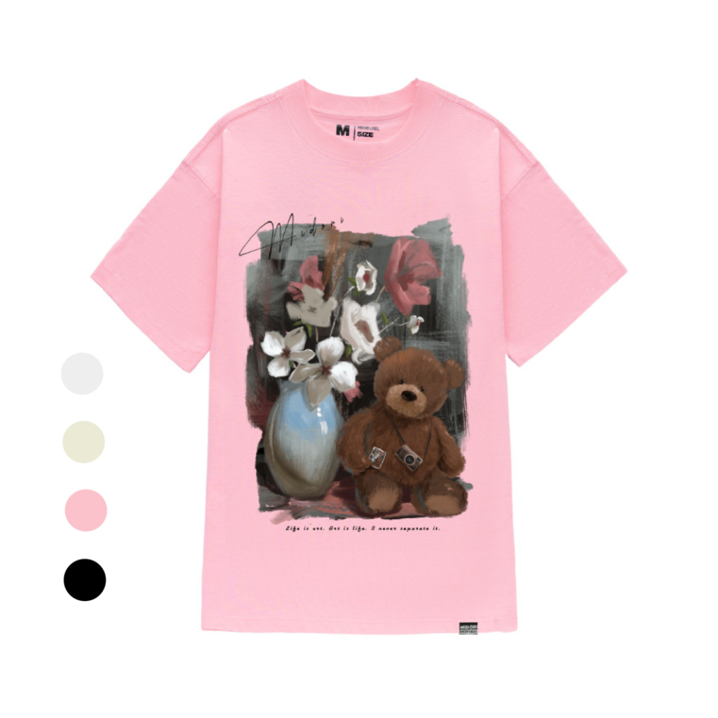 Áo thun form rộng tay lỡ unisex Phông Nam Nữ BEAR ART Local Brand Midori M Studio