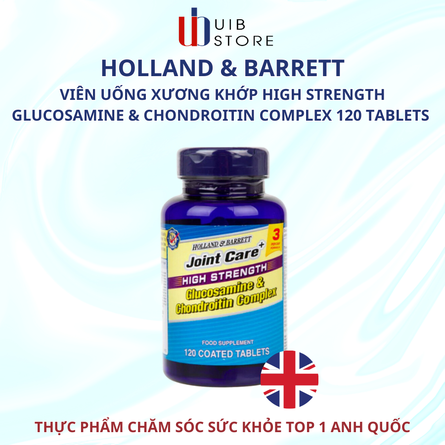 Viên Xương Khớp Holland & Barrett High Strength Glucosamine & Chondroitin Complex 30 Tablets (EXP : 1/4/2024)