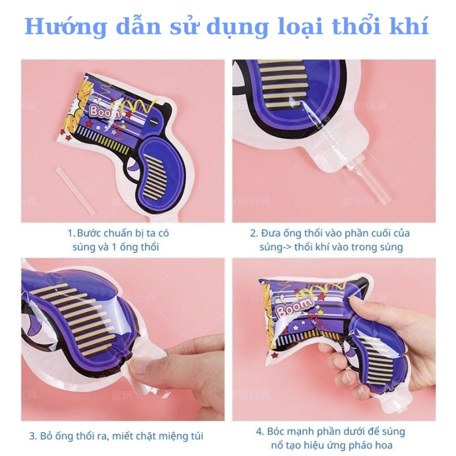 Súng bắn hoa giấy Đồ Chơi Phụt Kim Tuyến Confetti Cầm Tay - Confeti Dùng Trong Buổi Tiệc Sinh Nhật - Hana Party