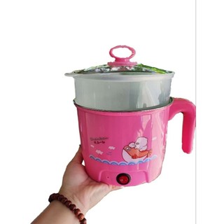( Kèm xửng)Ca Nấu Mì - Nồi Lẩu Điện Mini Đa Năng Siêu Tốc size 18cm ( Màu ngẫu nhiên)