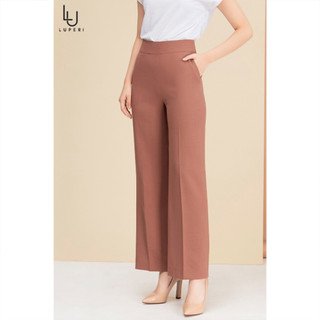 Quần Ống Suông Nữ Lưng Cao Luperi LFQD292 khóa sườn lưng cao gen bụng chất trượt lạnh co giãn không nhăn mát mềm