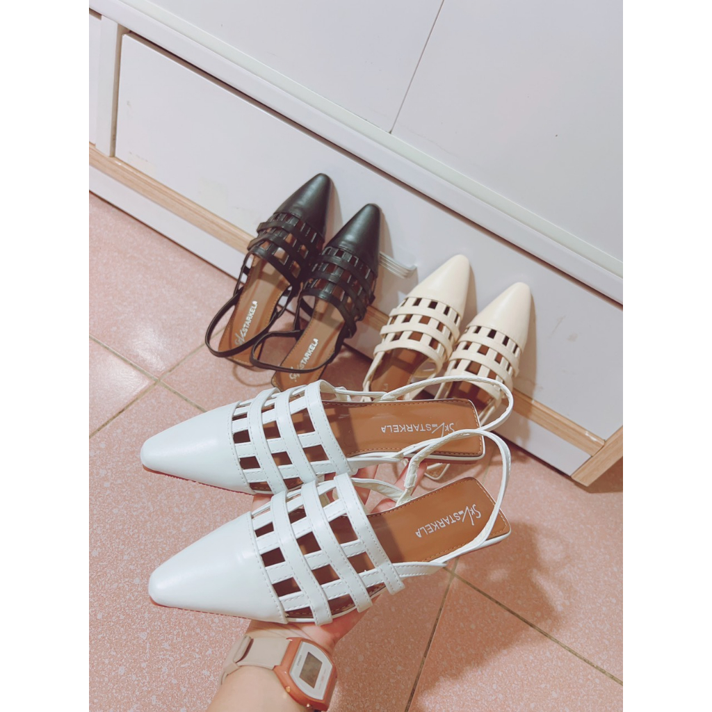 Sandal nữ, sục mũi nhọn đan dây bít mũi nhẹ 3 màu xinh