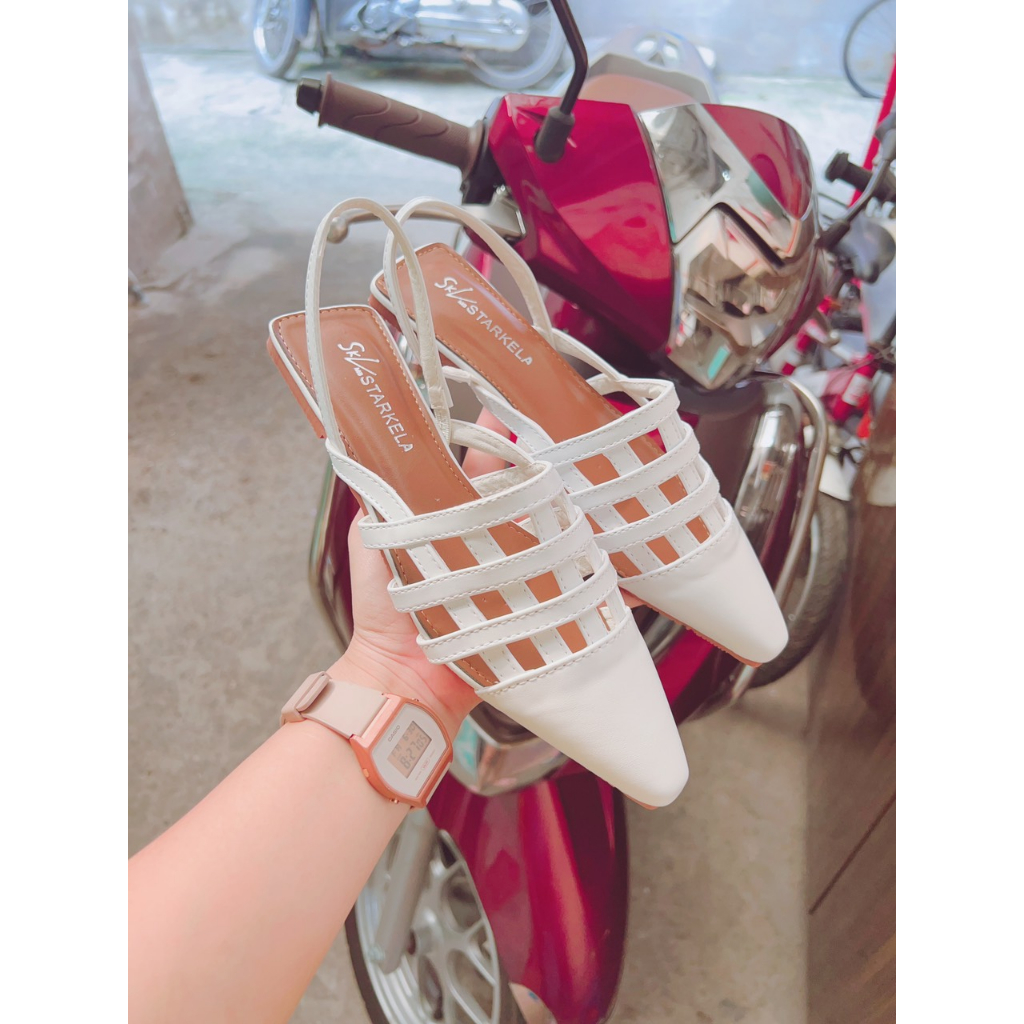 Sandal nữ, sục mũi nhọn đan dây bít mũi nhẹ 3 màu xinh