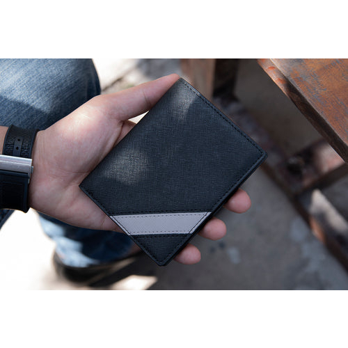 Ví Nam Gập Đôi Da Saffiano Vintage