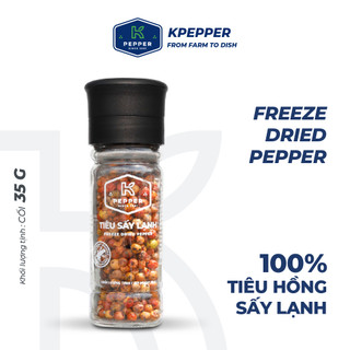 Tiêu hồng sấy lạnh k pepper 35g + cối xay tiêu