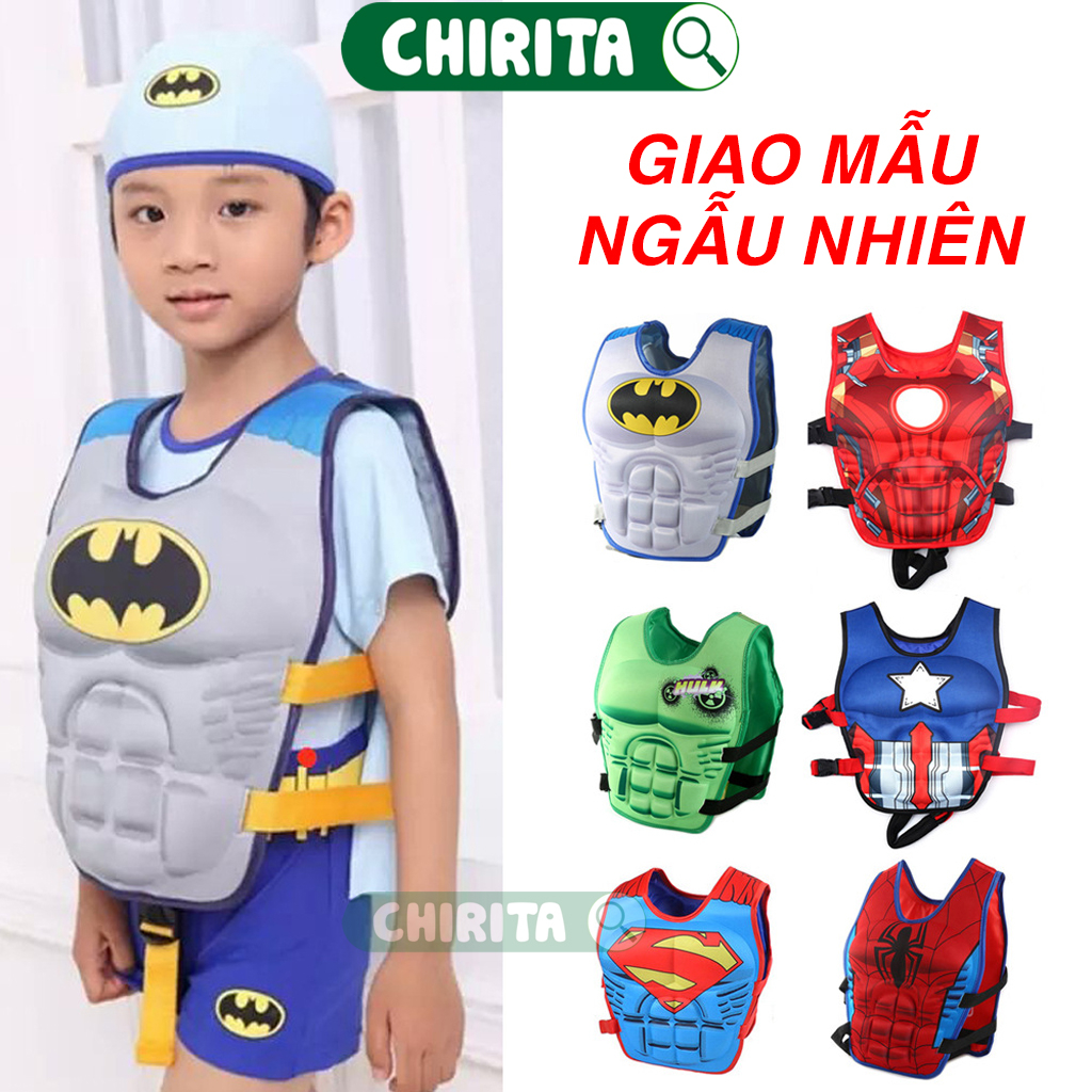 Áo Phao Bơi Cho Bé Trai, Bé Gái Họa Tiết Siêu Nhân, Công Chúa,... Phao Tập Bơi Trẻ Em Chirita
