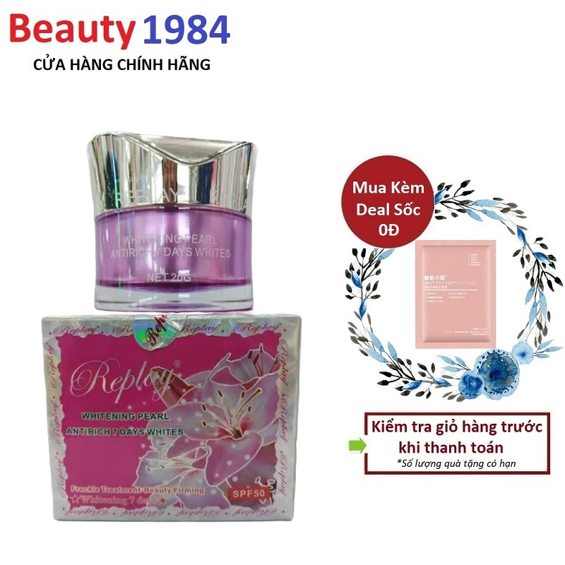 Kem Dưỡng Trắng Da, Chống Lão Hóa, Xóa Mụn Replay Whitening Pearl Antirich 7 Days Whites SPF50 (20g)