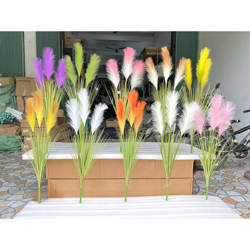 hoa giả,lau trang trí lau 3 bông