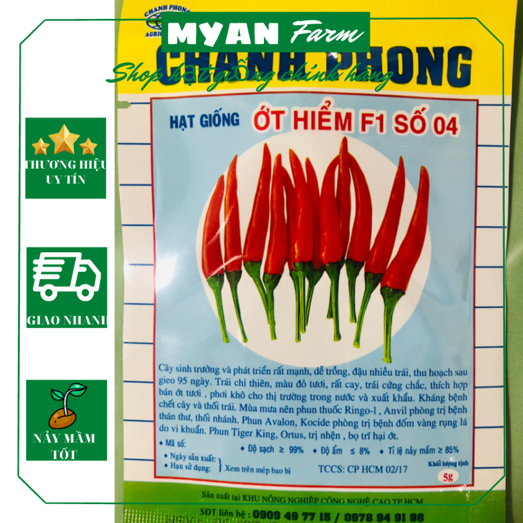 Hạt giống ớt Chánh Phong 04 gói 5g