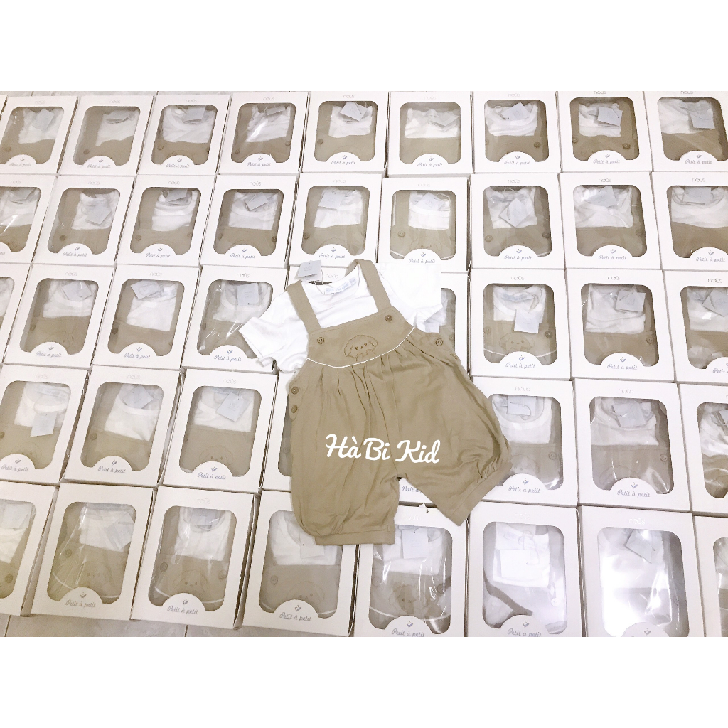 Bộ Body áo trắng yếm nâu Nous cho bé