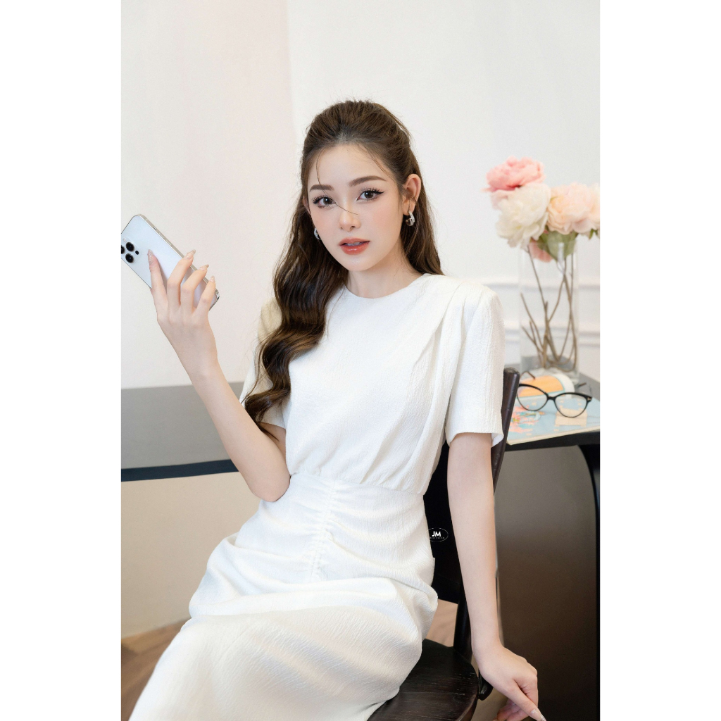 Đầm thiết kế JM Dress Design cổ tròn, chân đuôi cá 1S79.2305ST